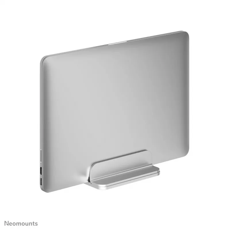 Neomounts NSLS300SILVER vertikāls portatīvā datora turētājs, 11–17 collas, līdz 5 kg, alumīnijs, augstuma regulēšana 42 mm, platuma regulēšana 150 mm, dziļuma regulēšana 92 mm, sudraba krāsas
