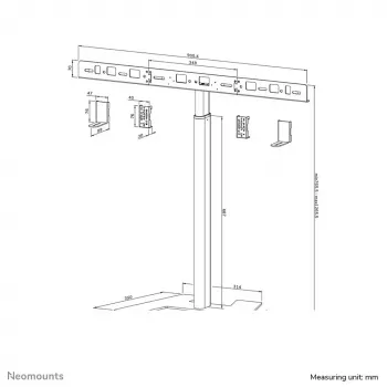 Neomounts AV80-500BL videobāra grīdas statīvs - VESA - līdz 10 kg - universāls