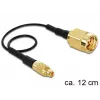 Koaksiālais kabelis DeLOCK 88471 0.12 m MMCX SMA Zelts Melns