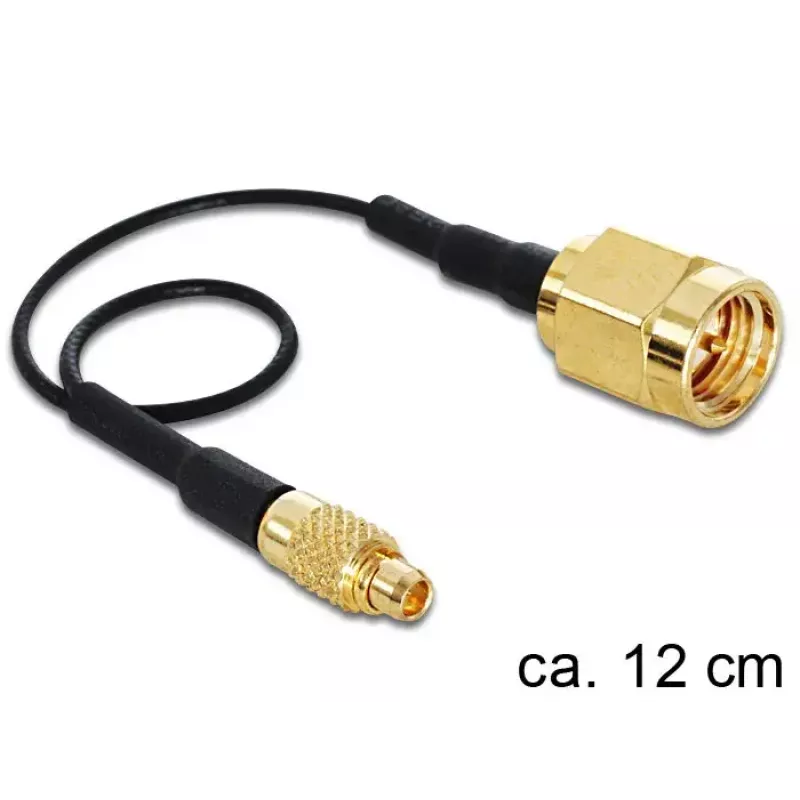 Koaksiālais kabelis DeLOCK 88471 0.12 m MMCX SMA Zelts Melns