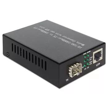Mediju pārveidotājs DeLOCK 1000Base-T uz SFP 1000 Mbit/s Melns