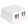 DeLOCK 86207 tukša virsmas montāžas kārba Keystone, 2 porti, balta