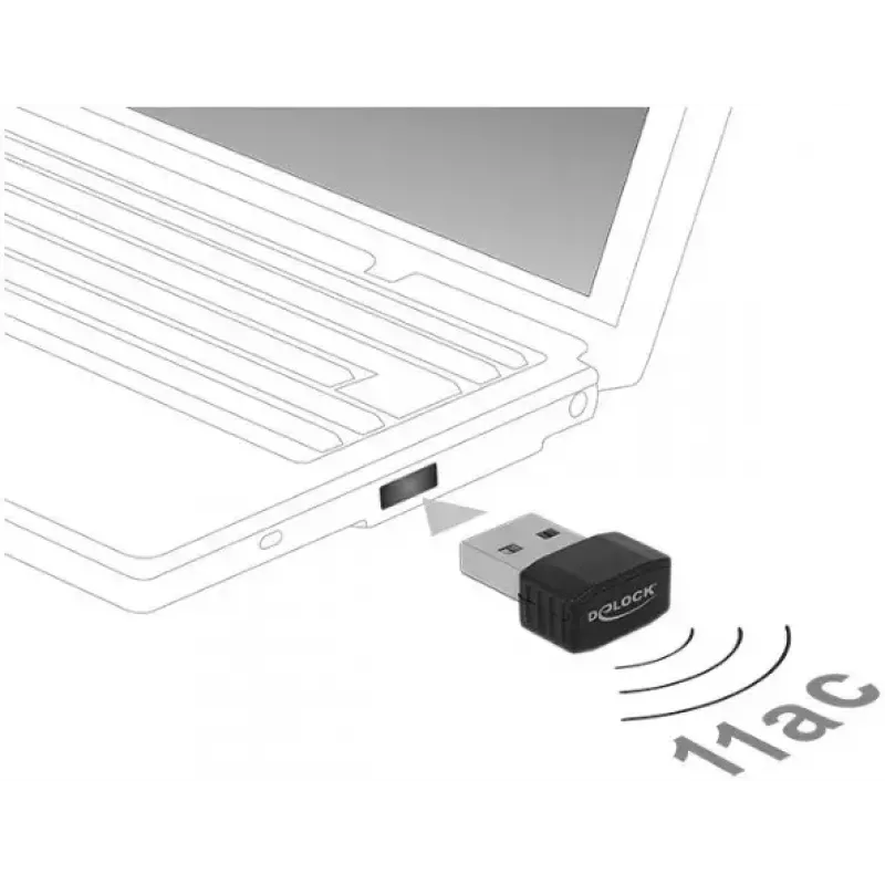 DeLOCK 12461 USB WLAN adapter 433 Mbit/s