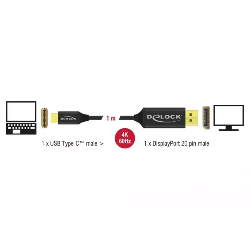 USB-C uz DisplayPort adapteris DeLOCK 83709