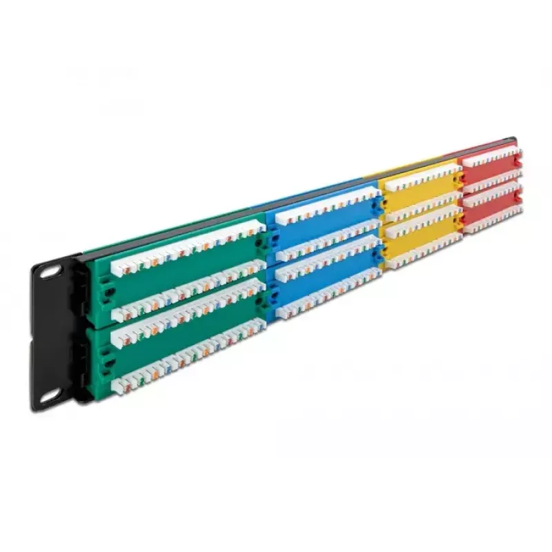 DeLOCK 19 collu Patch Panel 48 portu Cat.5e 2U krāsains RJ-45