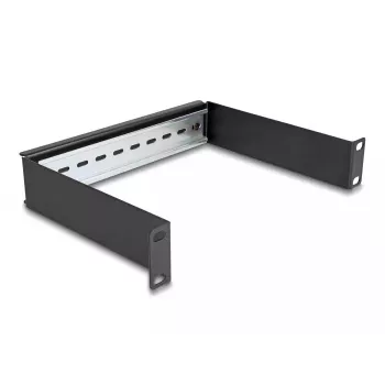Rack sliede DeLOCK 10 collu DIN sliedes panelis 1U melns metāls