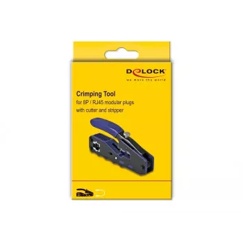 DeLOCK 90577 kabeļu presēšanas knaibles, RJ45, melna/zila, 62×135×20 mm