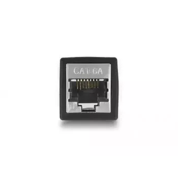 DeLOCK Adapter RJ45 ligzda - RJ45 ligzda Cat.6A melns