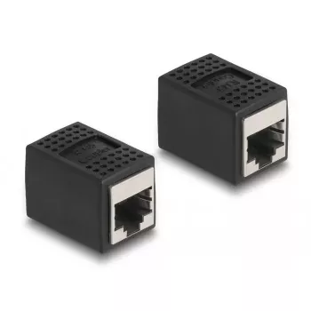 DeLOCK Adapter RJ45 ligzda - RJ45 ligzda Cat.6A melns