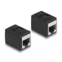 DeLOCK Adapter RJ45 ligzda - RJ45 ligzda Cat.6A melns