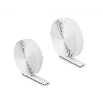 DeLOCK Pašlīmējošā līmlenta ar āķiem un cilpām, balta, 5 m x 20 mm