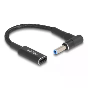 Adaptera kabelis DeLOCK USB Type-C sievišķais uz HP 4.5 x 3.0 mm vīrišķais 90° leņķa 15 cm