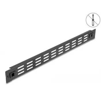 Ventilējams aizpildījuma panelis DeLOCK 19 collu 66985 Melns Metāls 1U