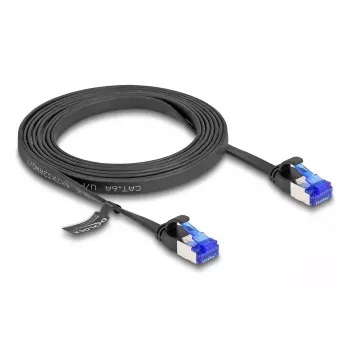 DeLOCK RJ45 plakanais tīkla kabelis Cat.6A 2 m melns
