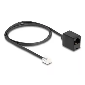 DeLOCK Telefona kabelis RJ11 spraudnis – RJ45 ligzda, melns, 1 m