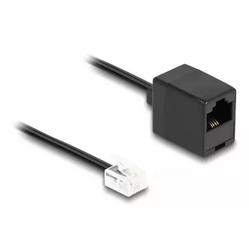 DeLOCK Telefona kabelis RJ11 spraudnis – RJ45 ligzda, melns, 1 m
