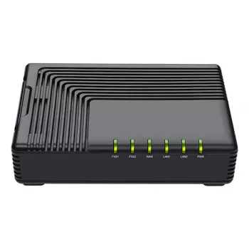 Analogās telefona iekārtas adapteris Auerswald FTA5102E2 — 2 porti, G.711a/u, G.729A/ab, līdzstrāvas barošana, melns