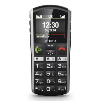 Emporia SIMPLICITY-LTE viedtālrunis 5.08 cm (2 collas) 1200 mAh Melns, Sudrabs