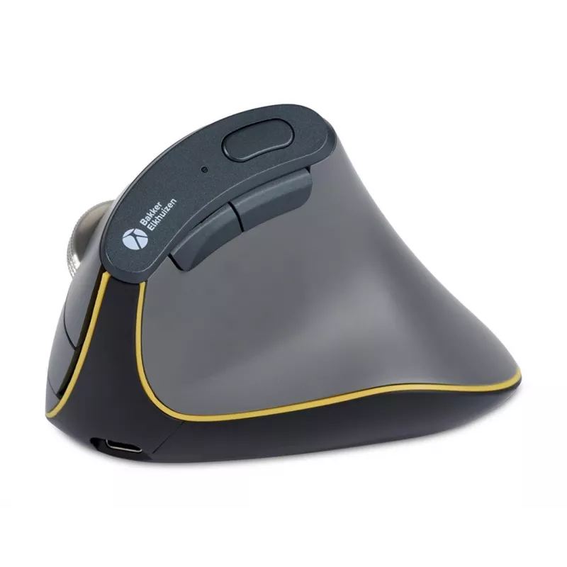 BakkerElkhuizen FastForward pele, vertikāla, optiska, RF bezvadu + Bluetooth + USB Type-C, 500 DPI, pelēka
