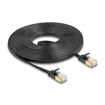 DeLOCK RJ45 Cat.6A U/FTP tīkla kabelis, plakans, 5m, melns