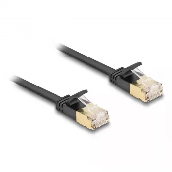 DeLOCK RJ45 Cat.6A U/FTP tīkla kabelis, plakans, 5m, melns