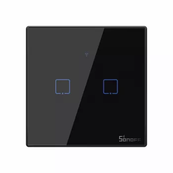 Touch gaismas slēdzis Sonoff T3 EU TX WiFi RF 433 2-kanālu — sienas viedslēdzis, EU skārienpanelis