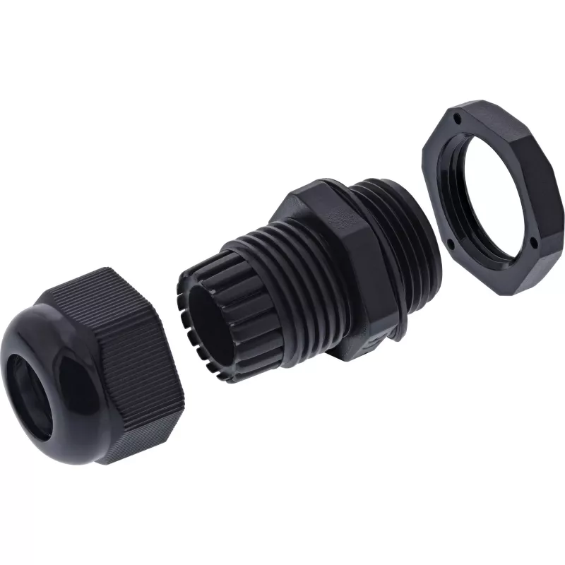 InLine 44010B kabeļu ievads PG 7, IP68, 3,5–6 mm, neilons ar neoprēna blīvi, melns, 10 gab.