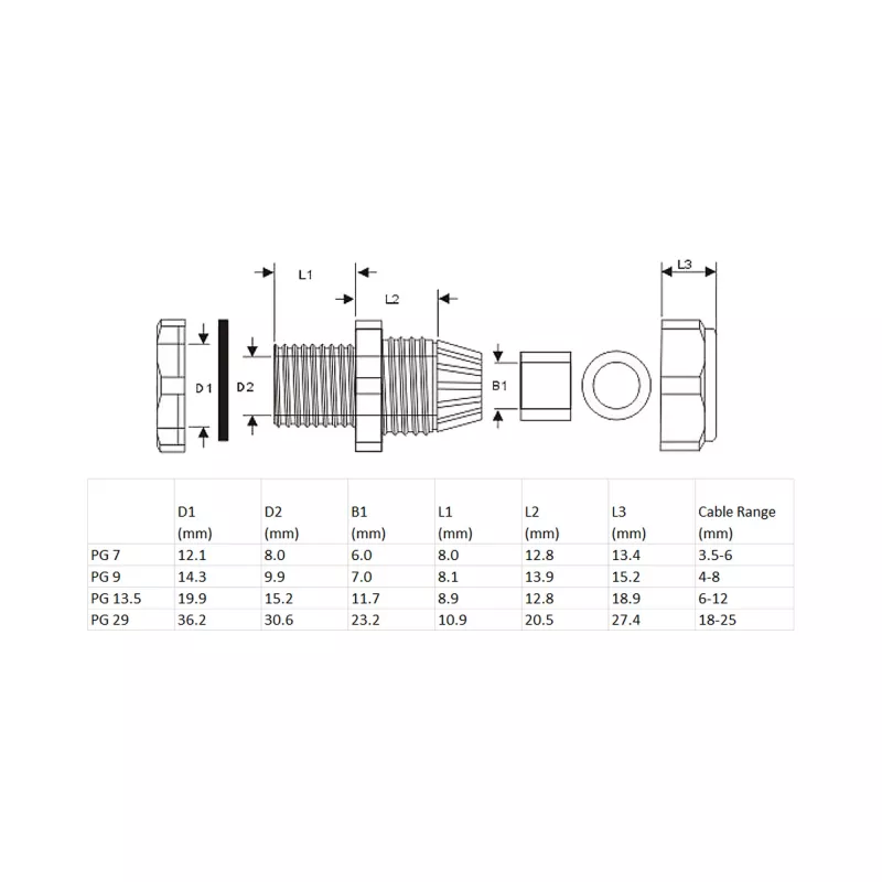 InLine Kabeļa uzmava neilona IP68 4-8mm pelēka 10 gab.