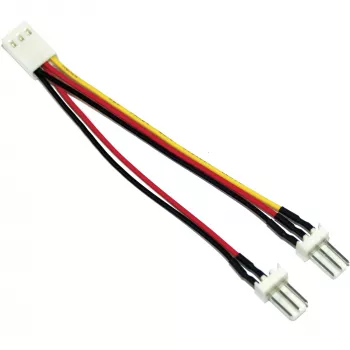 InLine Ventilatora Adapteris 3pin sievišķais / 2x 3pin vīrišķais ~0.10m