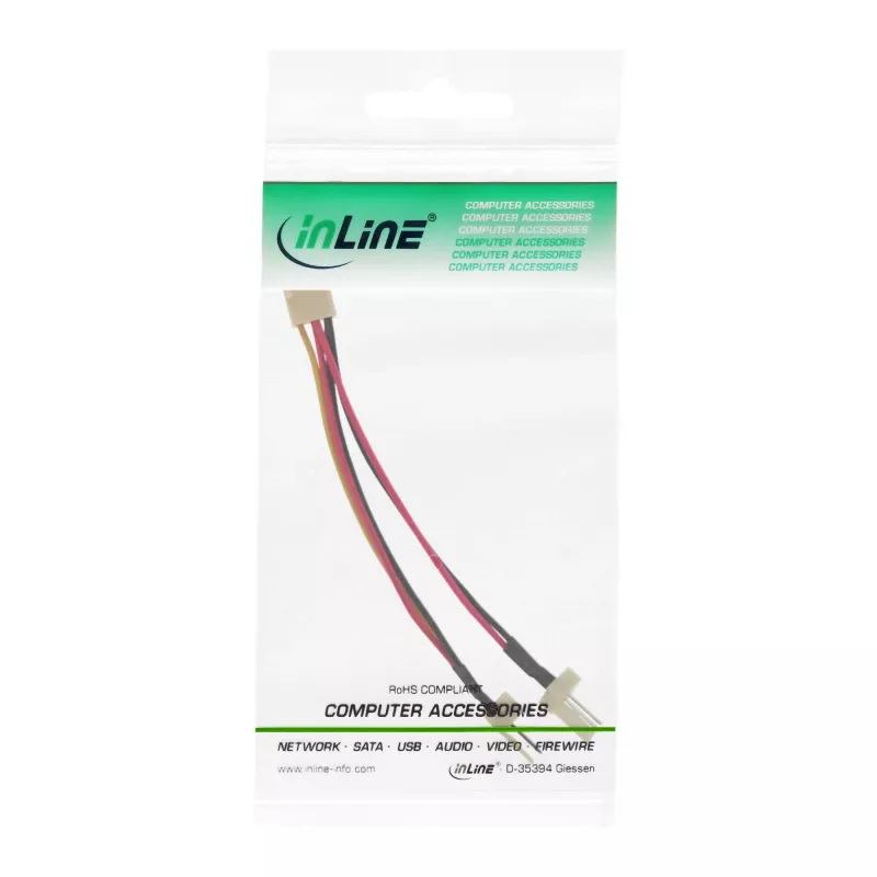 InLine Ventilatora Adapteris 3pin sievišķais / 2x 3pin vīrišķais ~0.10m