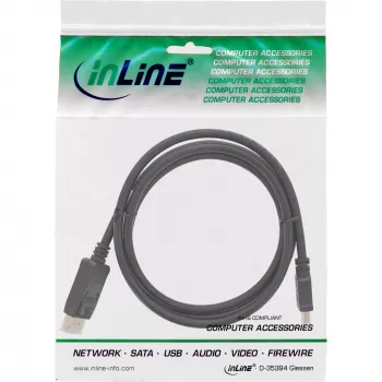 DisplayPort–HDMI pārveidotāja kabelis InLine 17184 1.5m melns