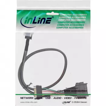 InLine U.2 savienojuma kabelis, SSD ar U.2 (SFF-8639) uz SFF-8643 + barošana, 0,75 m