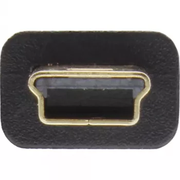 InLine USB 2.0 plakanais kabelis USB Type A vīriešu / Mini-B vīriešu 5pin melns/zelta krāsā 5m