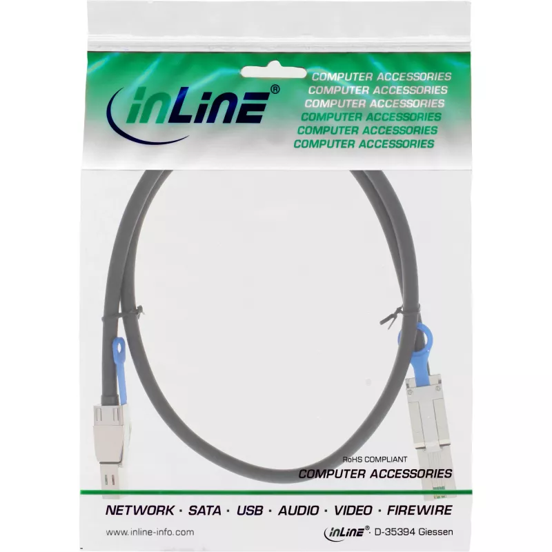InLine ārējais Mini SAS HD kabelis SFF-8644–SFF-8088 6Gb/s 1m