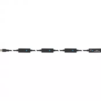 InLine USB 3.2 Gen.1 aktīvais pagarinātājkabelis, A vīriešu / sieviešu, melns, 20 m