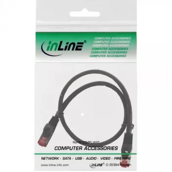 InLine Patch kabelis S/FTP PiMF Cat.6 250MHz varš bez halogēna melns 0.5m