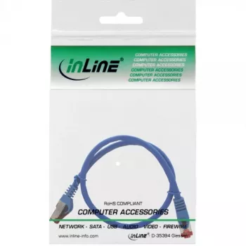 InLine Patch Kabelis S/FTP PiMF Cat.6 250MHz varš halogēns brīvs zils 0.5m