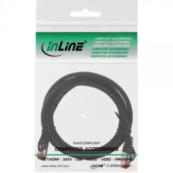 InLine Patch Kabelis S/FTP PiMF Cat.6 250MHz vara bezhalogēns melns 2m