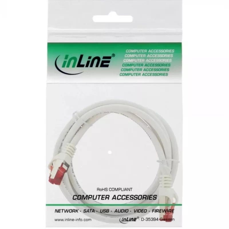 InLine Patch Kabelis S/FTP PiMF Cat.6 250MHz varš bezhalogēns balts 3m