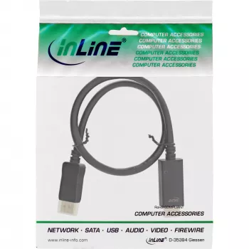 DisplayPort uz HDMI pārveidotāja kabelis InLine 17187I 4K/60Hz melns 0.3m