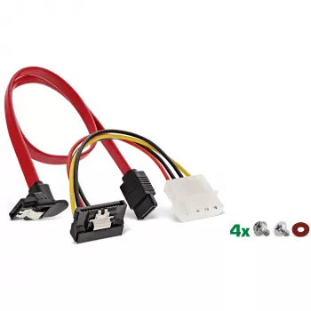 InLine HDD/SSD montāžas rāmis komplektā ar leņķa SATA un strāvas kabeli, skrūves