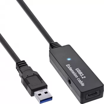 InLine USB 3.2 Gen.1 aktīvais pagarinātājs, USB-A vīrišķais uz USB-C sievišķo, 5 m