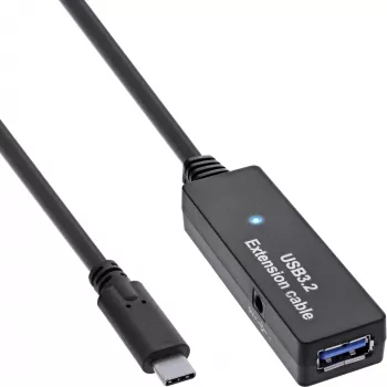InLine USB 3.2 Gen.1 aktīvais pagarinātājs, USB-C vīriešu uz USB-A sieviešu, 5m