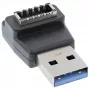 InLine USB 3.2 adapteris, USB-A vīrišķais uz iekšējo USB-E priekšējā paneļa ligzdu