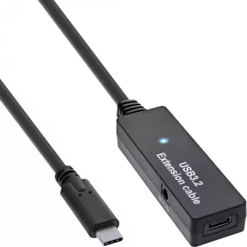 InLine USB 3.2 Gen.1 aktīvais pagarinātājs, USB-C vīriešu uz USB-C sieviešu, 5 m