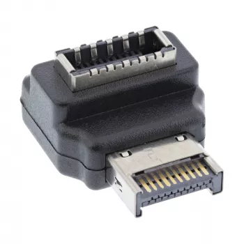 InLine USB 3.2 iekšējais adapteris, priekšējā paneļa USB-E vīrišķais uz USB-E sievišķo 90°