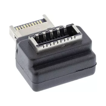 InLine USB 3.2 iekšējais adapteris, priekšējā paneļa USB-E vīrišķais uz USB-E sievišķo 90°