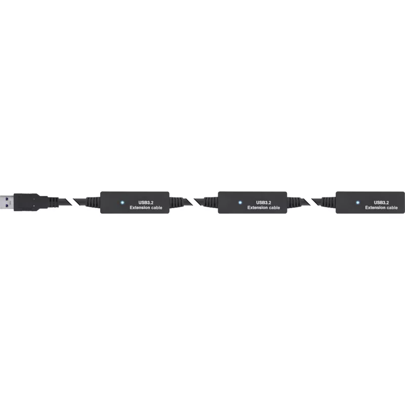 InLine USB 3.2 Gen.1 aktīvais pagarinātājs, USB-A vīriešu uz USB-C sieviešu, 10 m