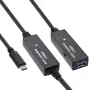 InLine USB 3.2 Gen.1 aktīvais pagarinātājs, USB-C vīriešu uz USB-A sieviešu, 10 m
