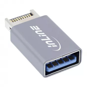 InLine USB 3.2 adapteris, iekšējais USB-E priekšpaneļa vīrišķais uz USB-A sievišķo
